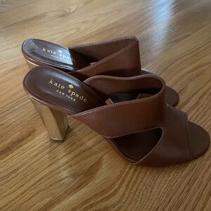 Kate Spade Brown Suede Heels with Crisscross Straps